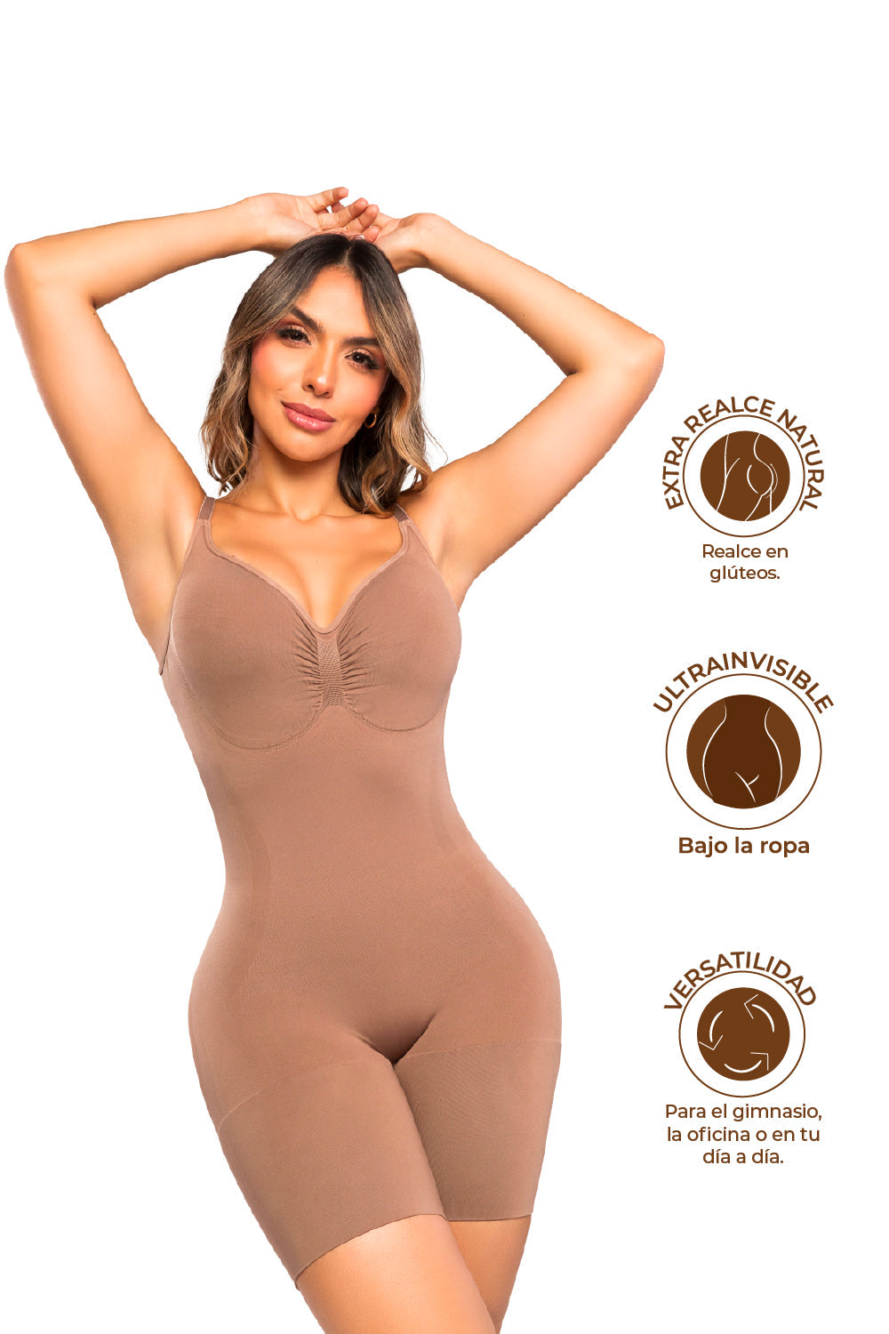 - Body SMI7148 lifting integral invisible
- Vista trasera body moldeador lifting
- Body escote profundo tirantes removibles