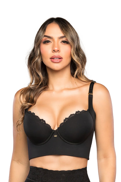 - Brasier SMI03050 control de espalda con encaje
- Vista frontal brasier copas completas y contorno liso
- Tirantes anchos ajustables soporte busto