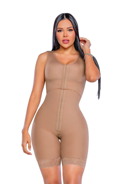 - Faja SMI7121 LA AFORTUNADA con brasier integrado y triple efecto lifting
- Vista completa media pierna con ajuste progresivo
- Diseño posterior sin costuras y panty invisible de regalo