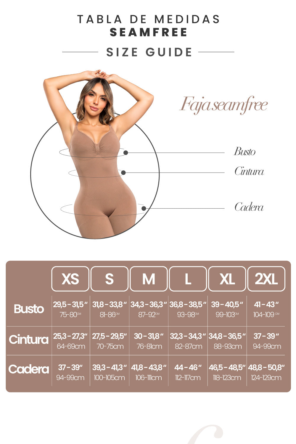 - Faja Seamfree SMI7153 sin escote con efecto Push Up Glutes Aproved
- Faja sin costuras SMI7153 con cobertura total y tela transpirable
- Detalle posterior de faja Seamfree SMI7153 con realce natural